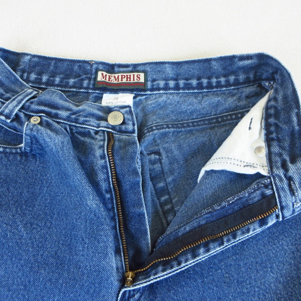 Memphis Jeans Womens 7/8 VTG Blue High Waisted Mom Jeans Tapered Leg 100% Cotton - Picture 5 of 12